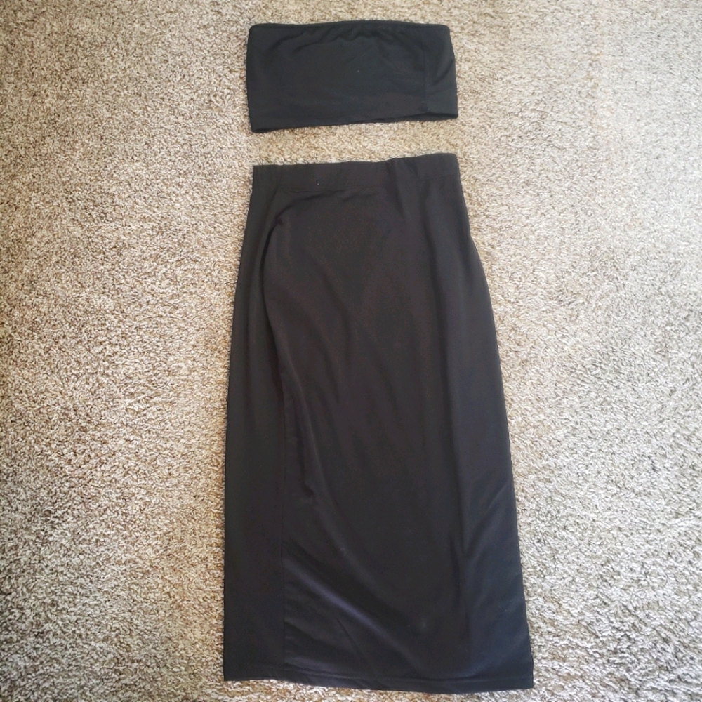 Two piece black dress